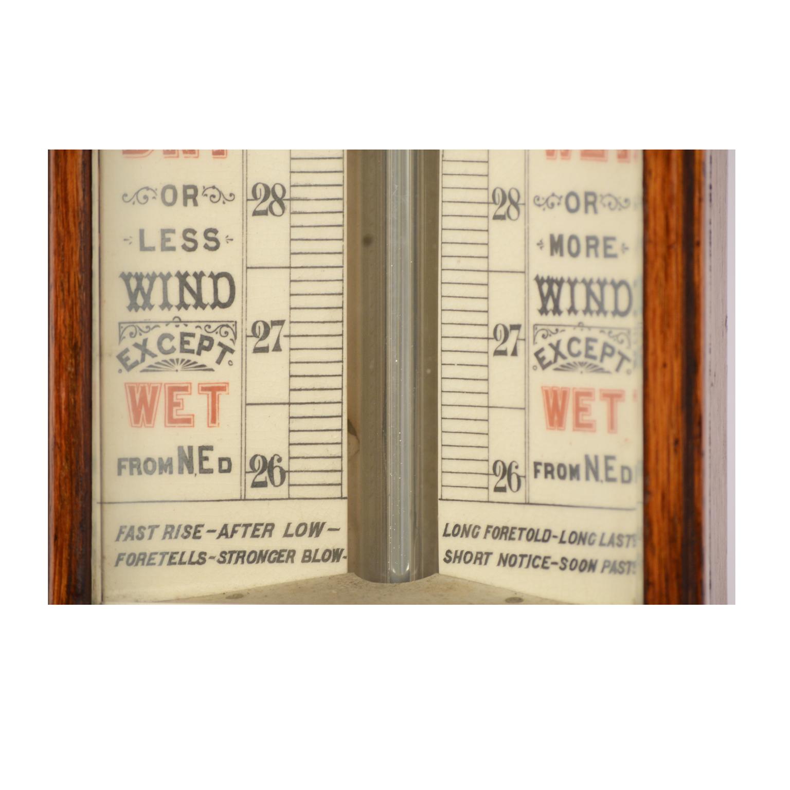 Late 19th Century J. H. Stewar Barometer and Thermometer Antique Weather Misure For Sale 1
