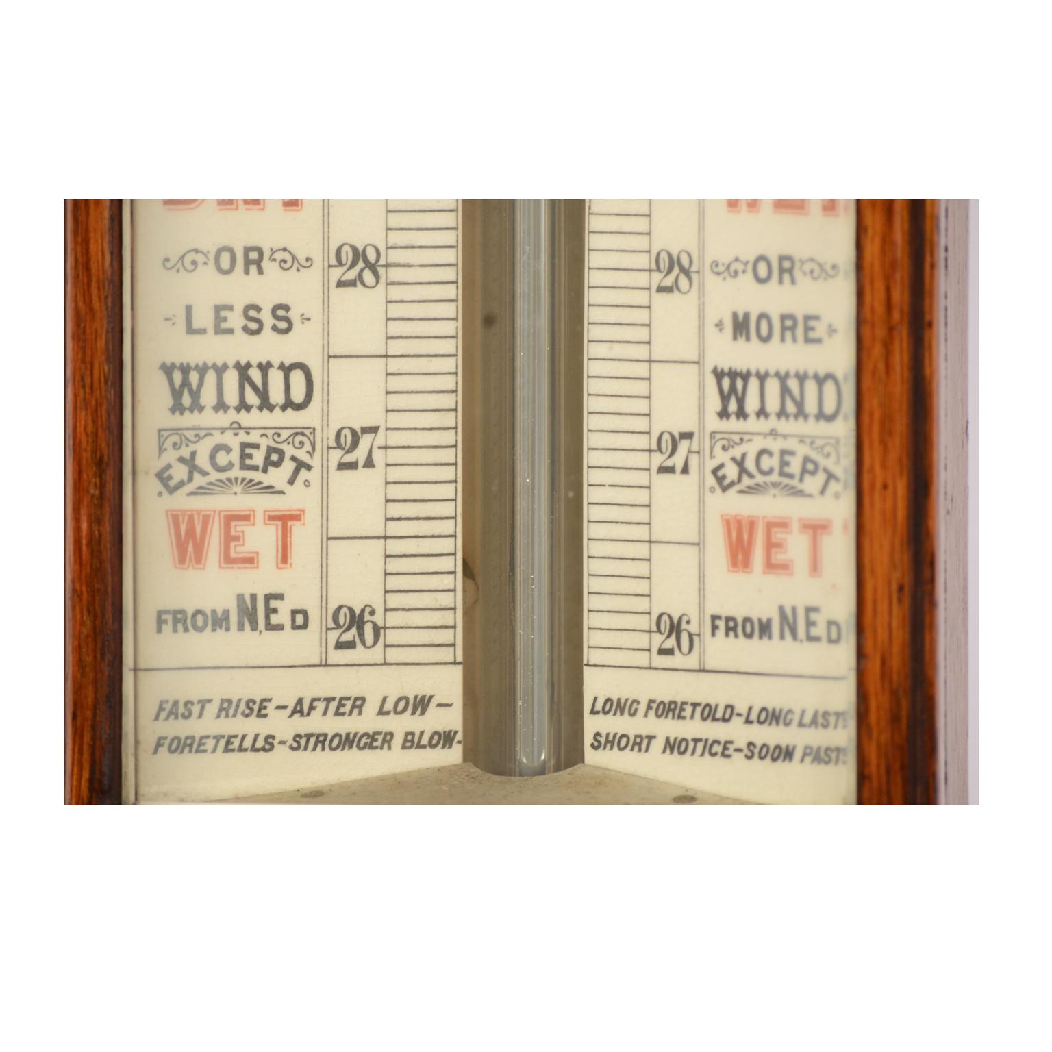 Late 19th Century J. H. Stewar Barometer and Thermometer Antique Weather Misure 1
