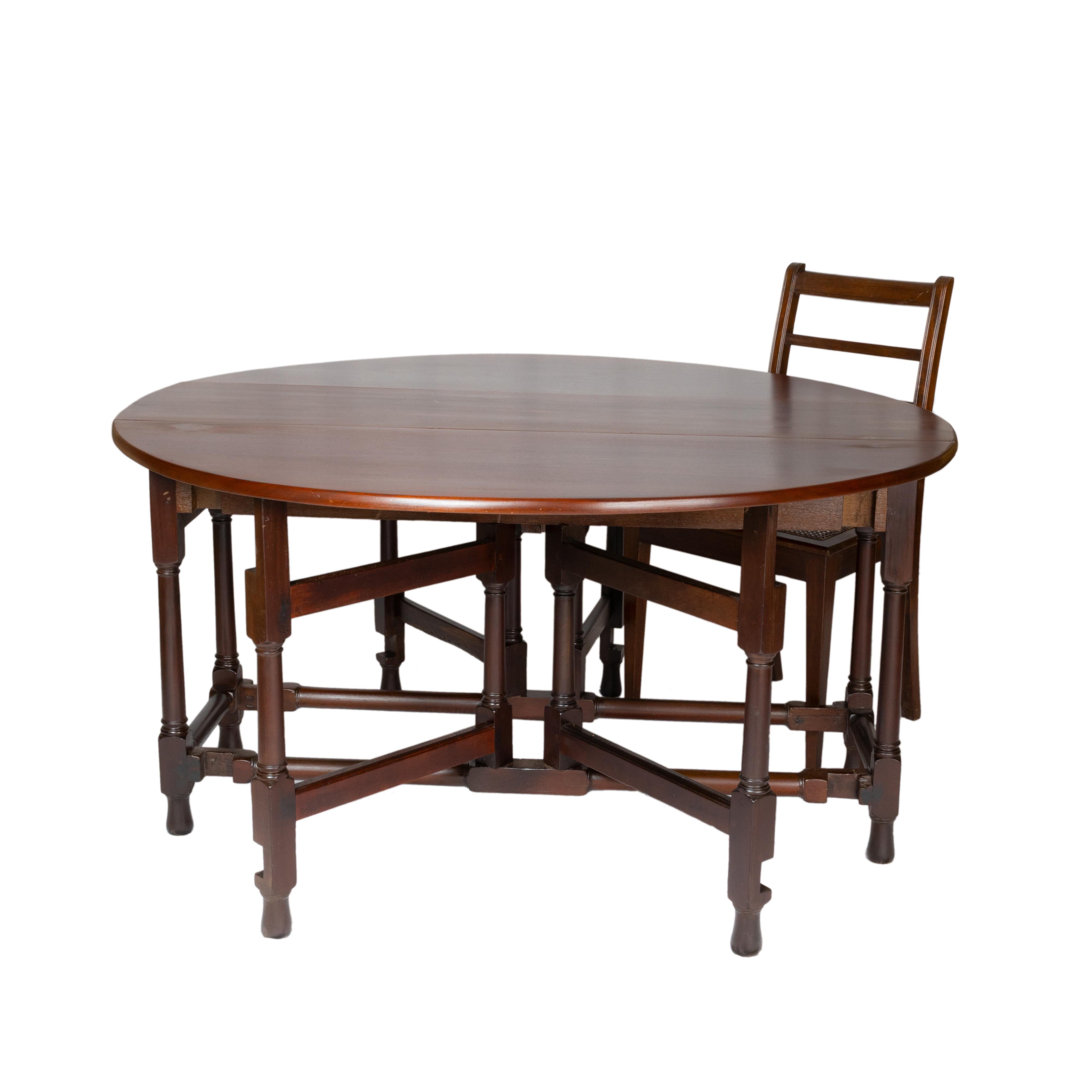 William and Mary Table de salle à manger baroque anglaise à abattant, 19e siècle en vente