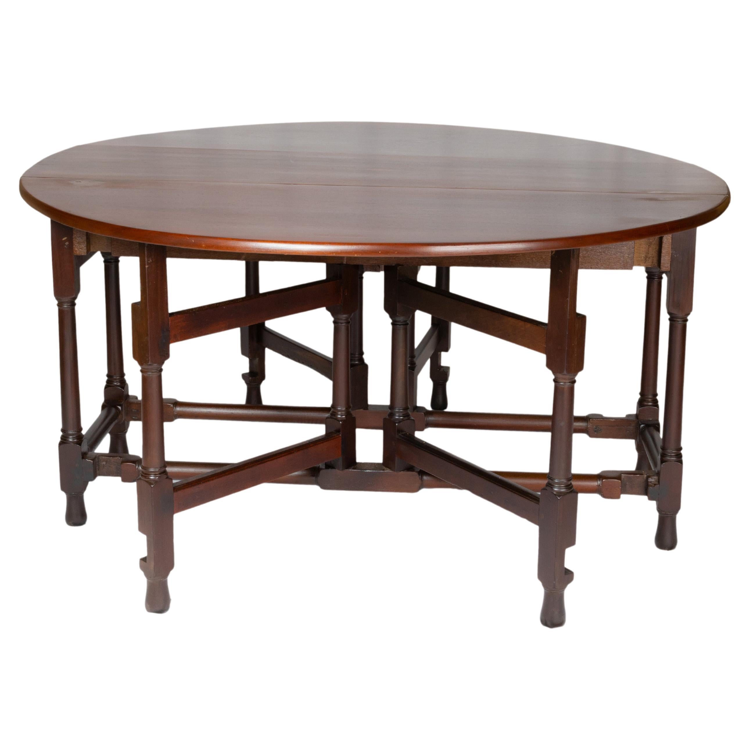 Table à rabat baroque anglaise en bois de laurier, 19ème siècle en vente
