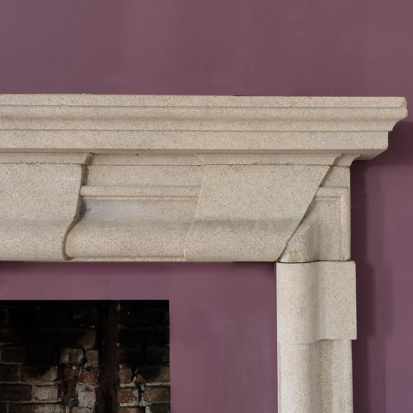 English Baroque Style Stone Fireplace 3