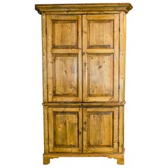 Antique English Barrel Back Pine Corner Cupboard