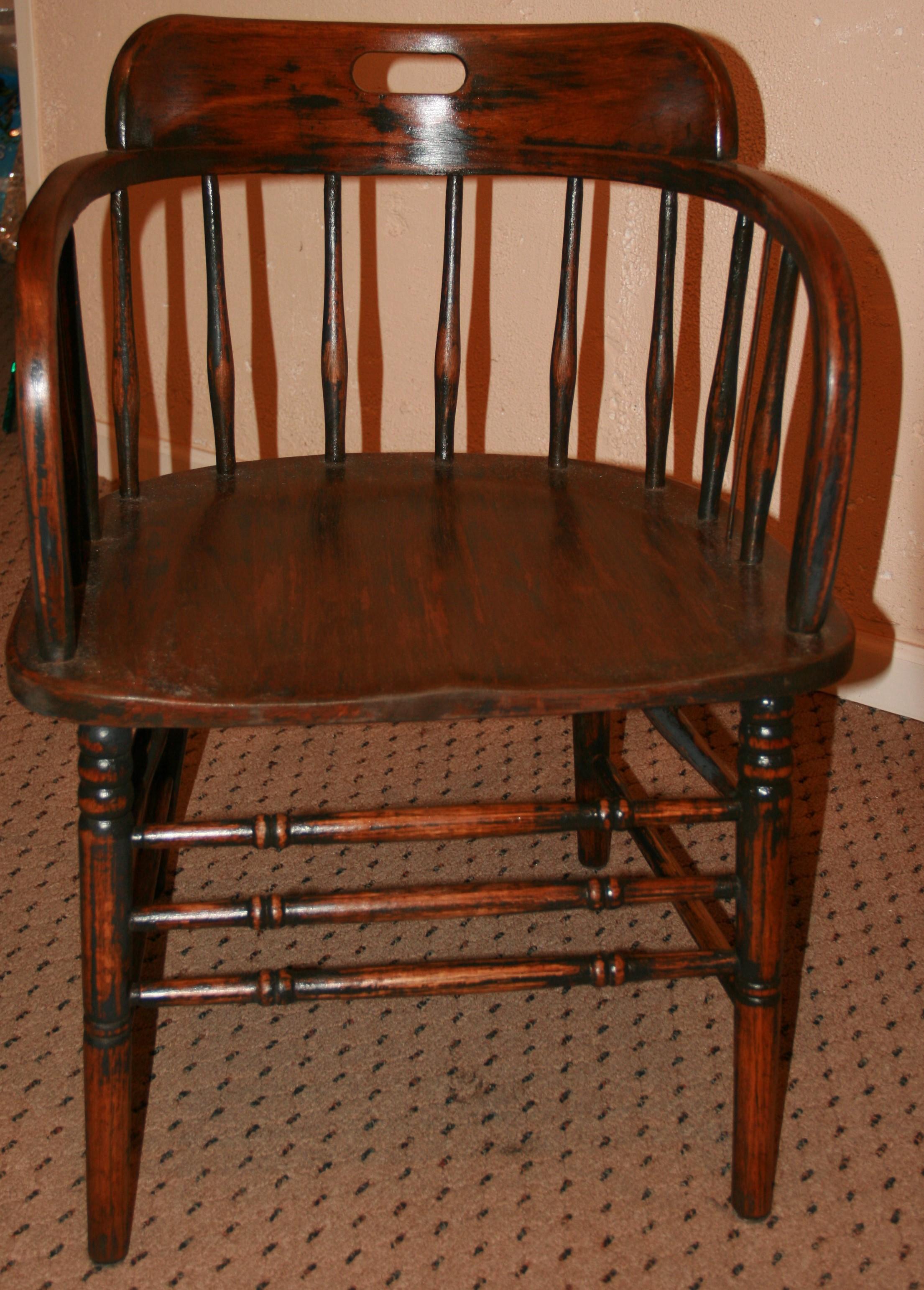 antique wooden barrel chair