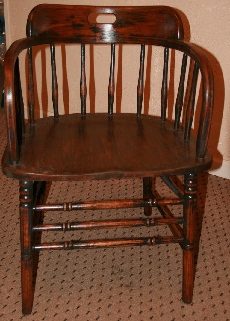 Antique Barrel Back Oak Pub Chairs Captain's Chairs - Set of 3. For Sale at  Ruby Lane, image size:768x1072