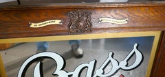 English Bass Beer Advertising Mirror, Pub Mirror with Royal Warrant