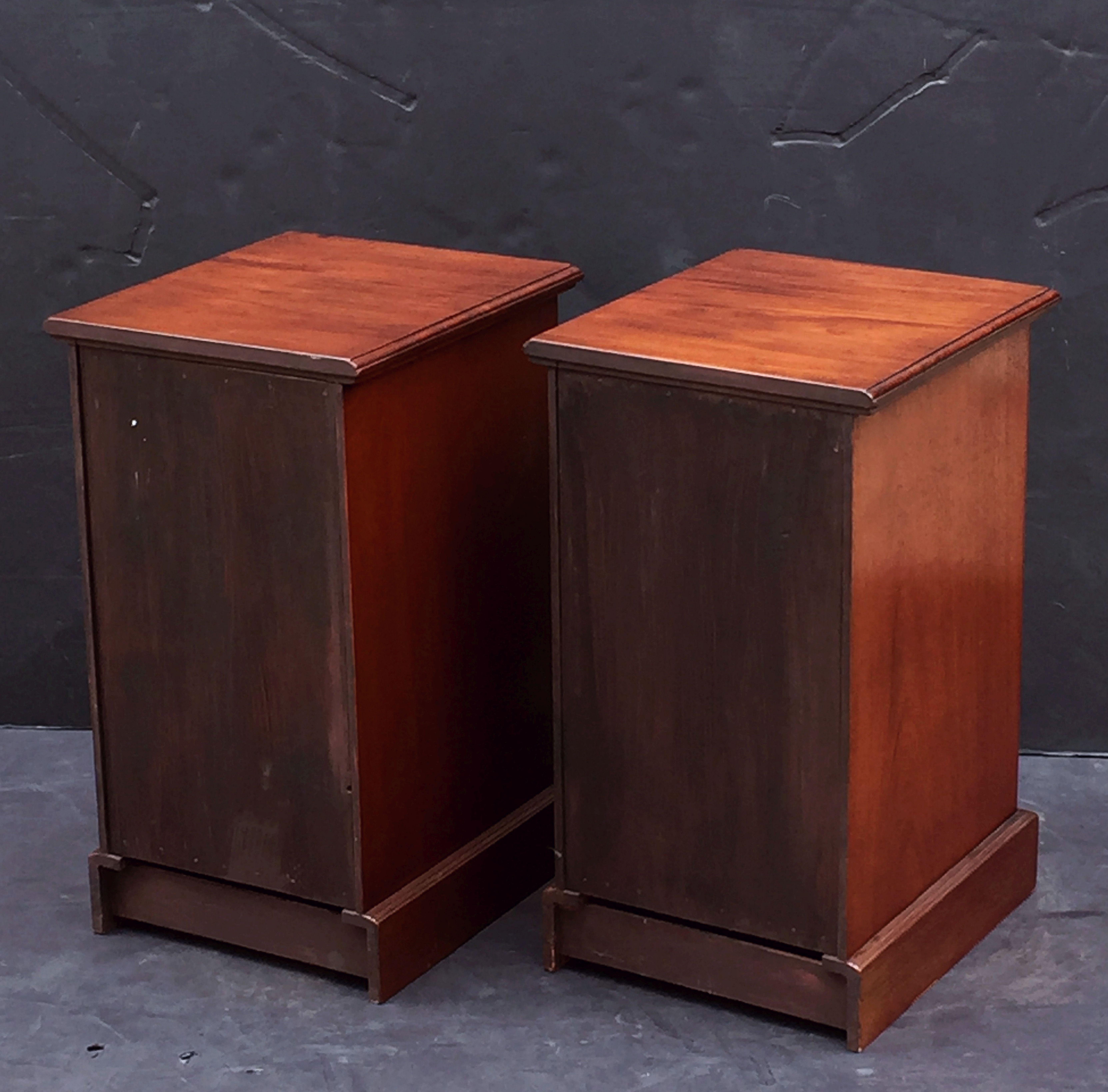 English Bedside Chests or Cabinet Nightstands of Mahogany - 'Priced as a Pair' 5