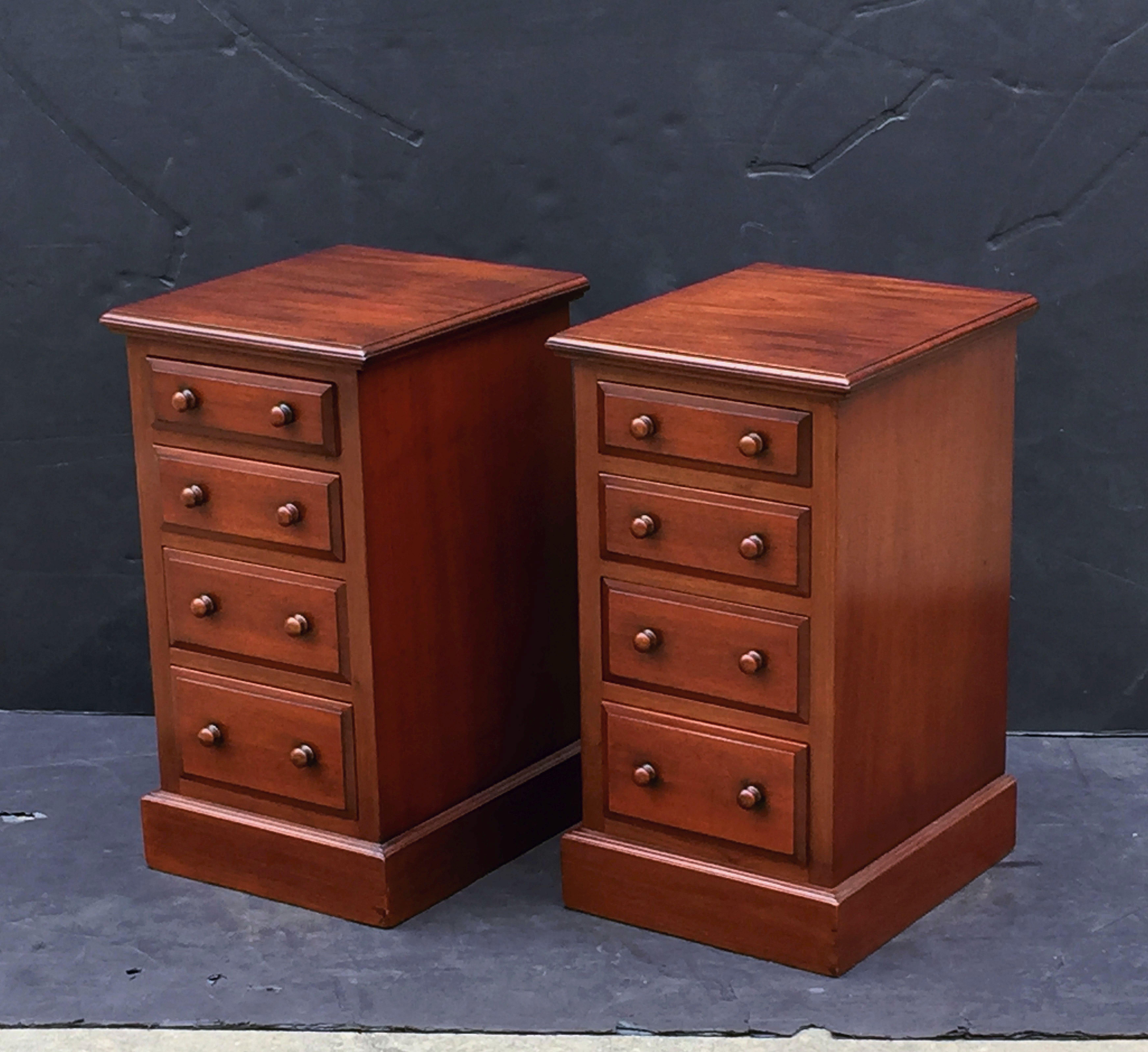 English Bedside Chests or Cabinet Nightstands of Mahogany - 'Priced as a Pair' 4