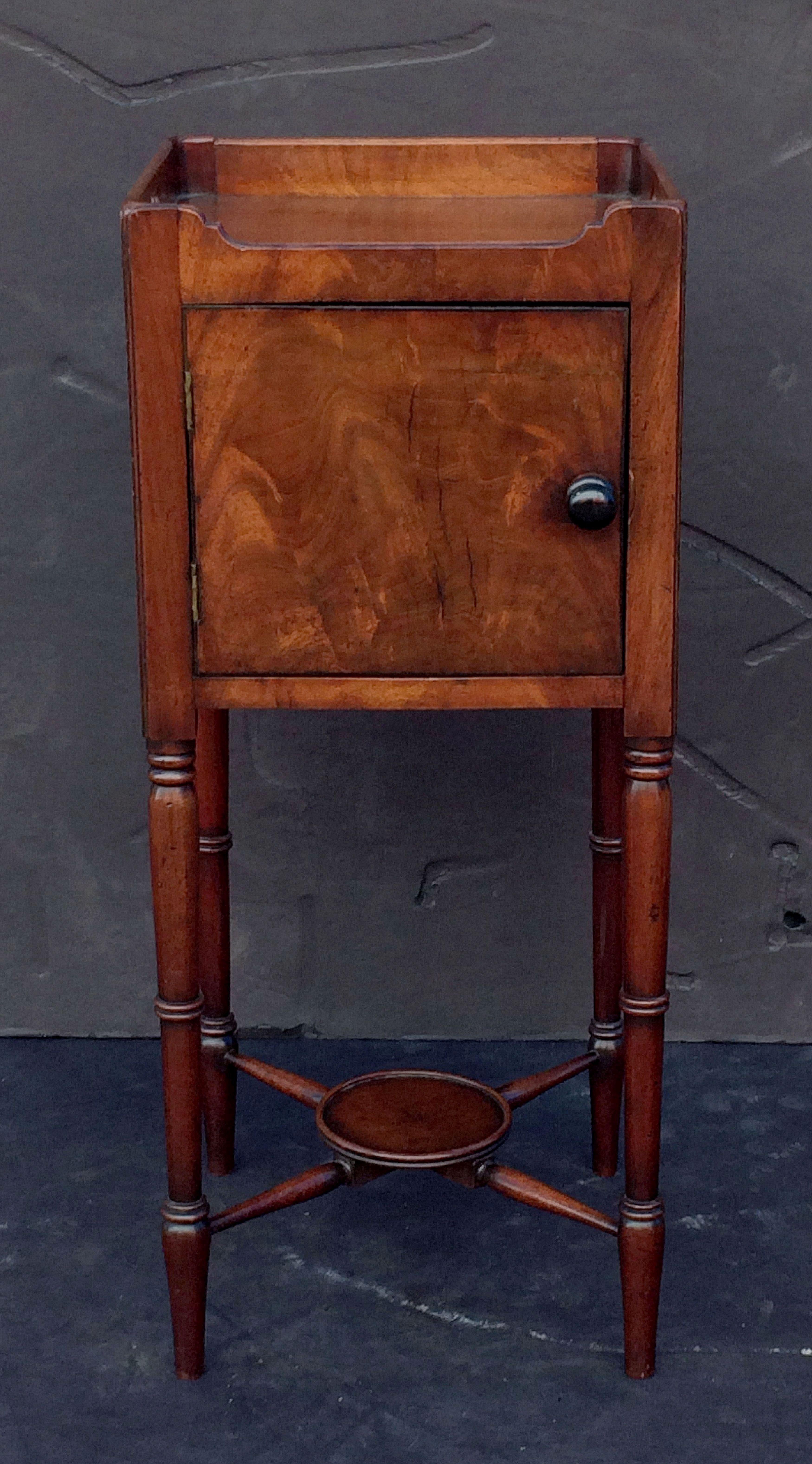 Metal English Bedside Table or Nightstand of Mahogany from the William IV Era