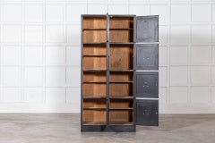 English Beech Ebonised Haberdashery Locker Cabinet