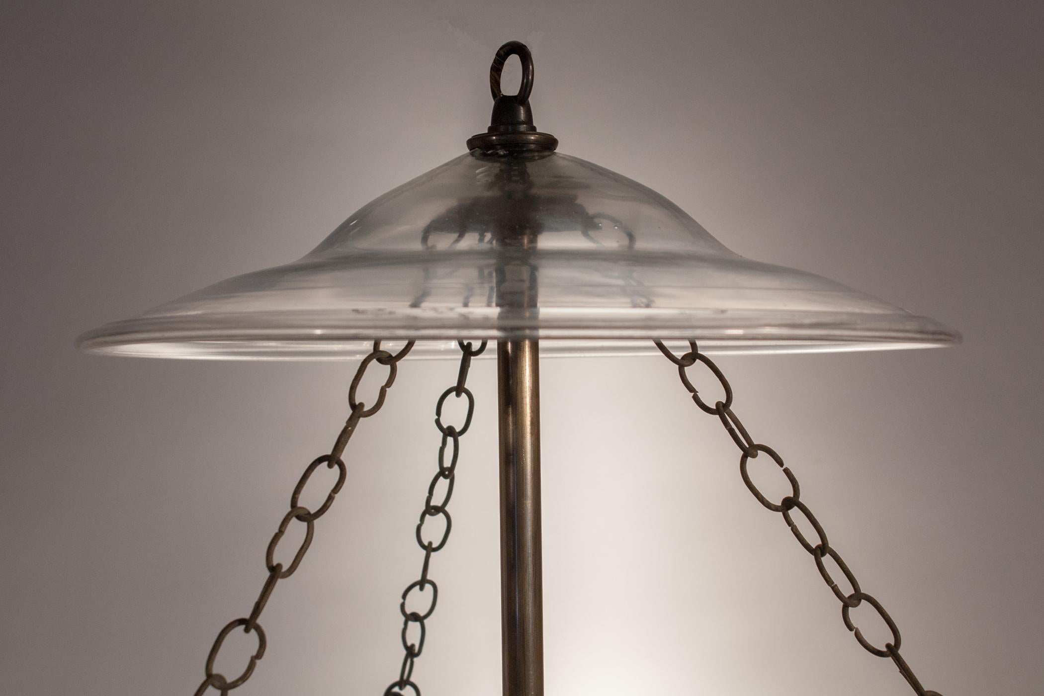  Antique Bell Jar Lantern with Vine Etching im Zustand „Gut“ in Heath, MA