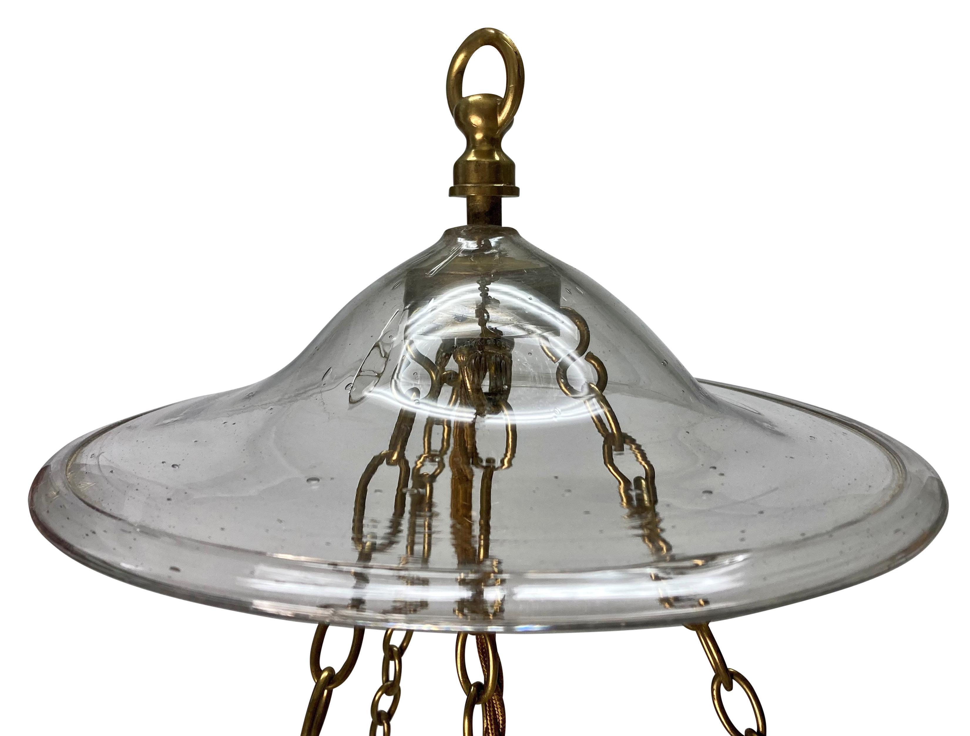English Bell Lantern With Brass Fittings & Grape Vine Design In Good Condition For Sale In London, GB