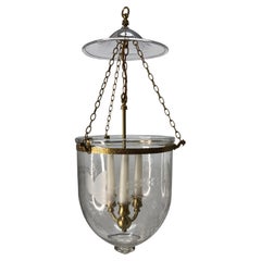 Vintage English Bell Lantern With Brass Fittings & Grape Vine Design