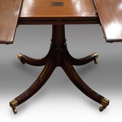 English Bench Made Regency Style Oval Mahogany Extending Dining Table