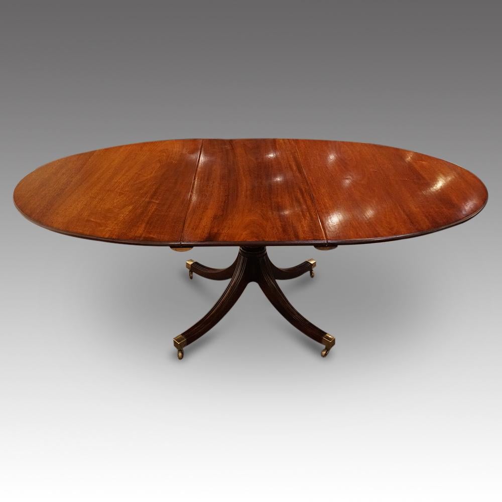 English Bench Made Regency Style Oval Mahogany Extending Dining Table 2