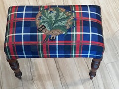 English Bench with Custom Needlepoint Cover
