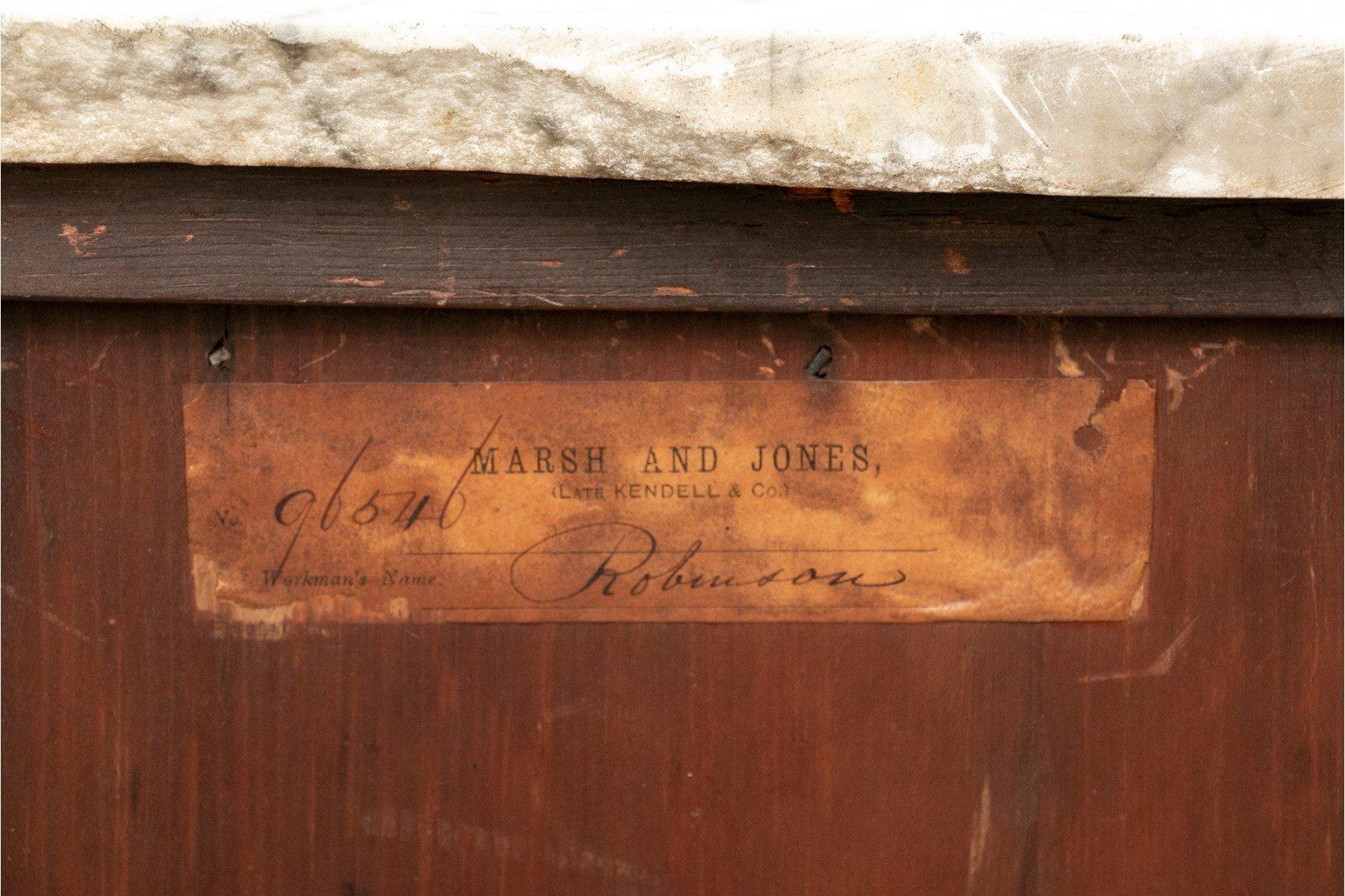 English Birch Night Stand or Cabinet With Marble Top For Sale 6