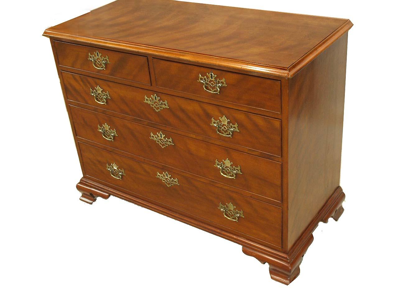 Mid-19th Century English Birch Two over Three Drawer Chest For Sale