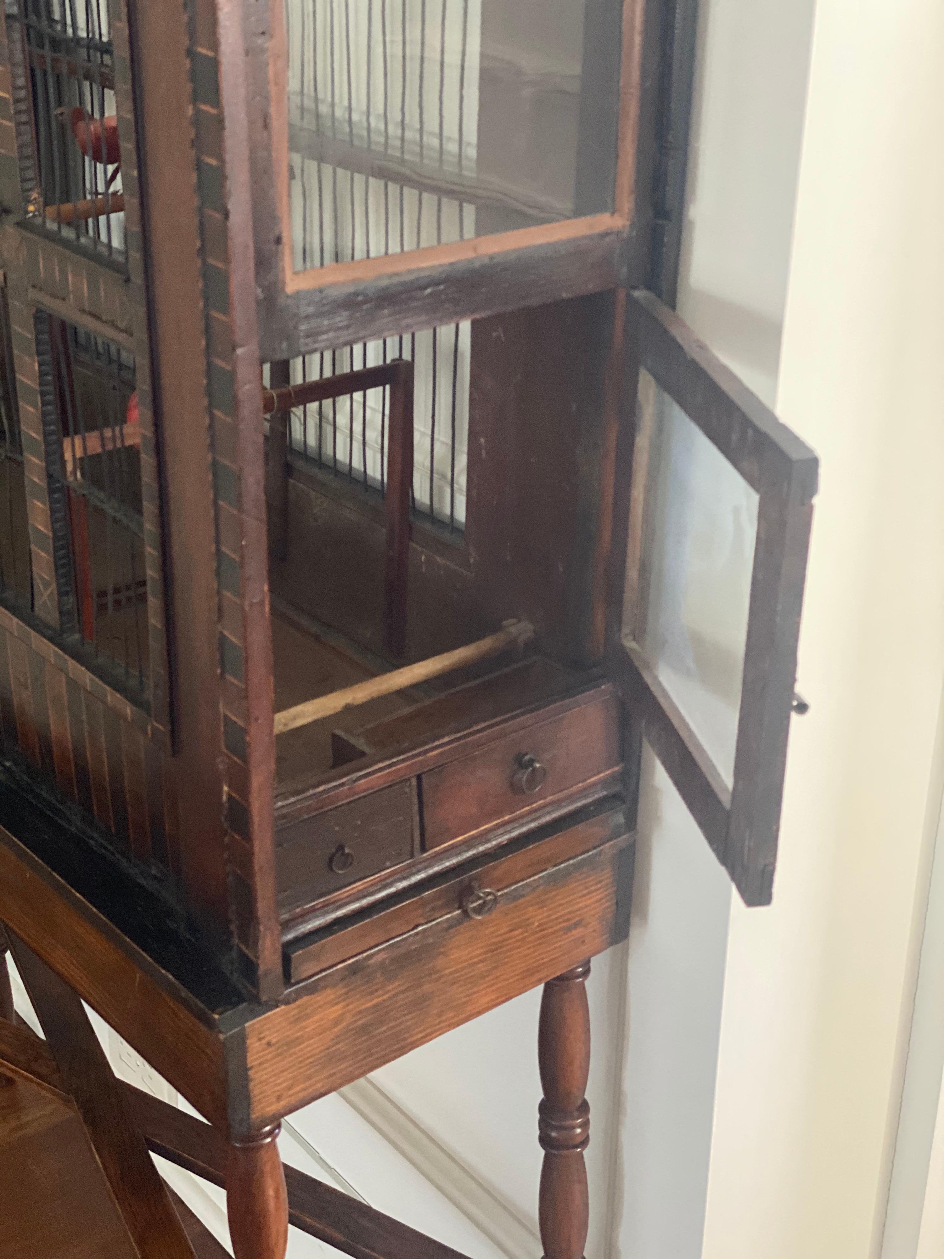 English Birdcage Made from Wood with Date 1740 For Sale 2