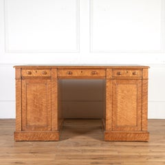 19th Century English Birds-Eye Maple Desk