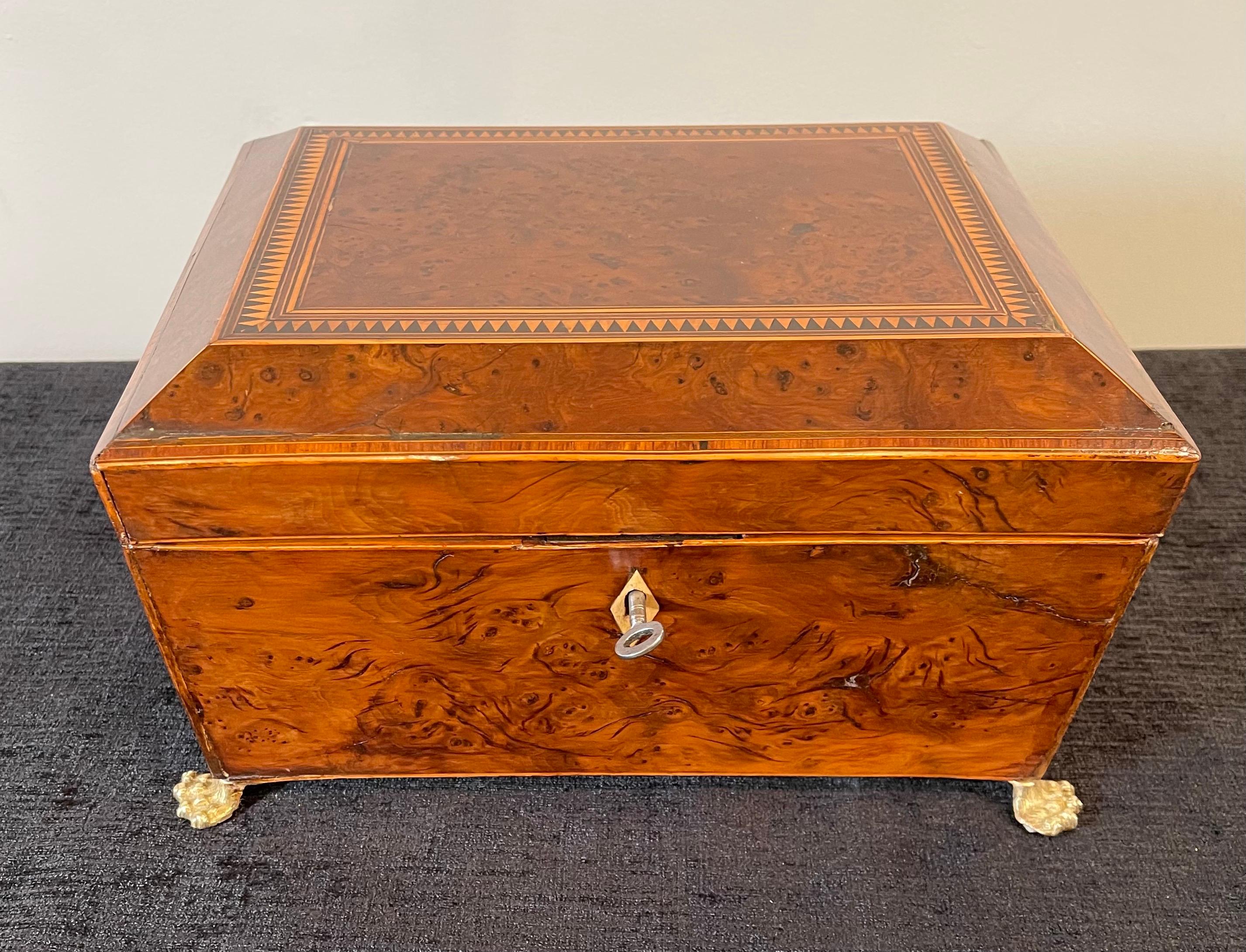 Early 19th Century English Birdseye Maple Sewing Box For Sale