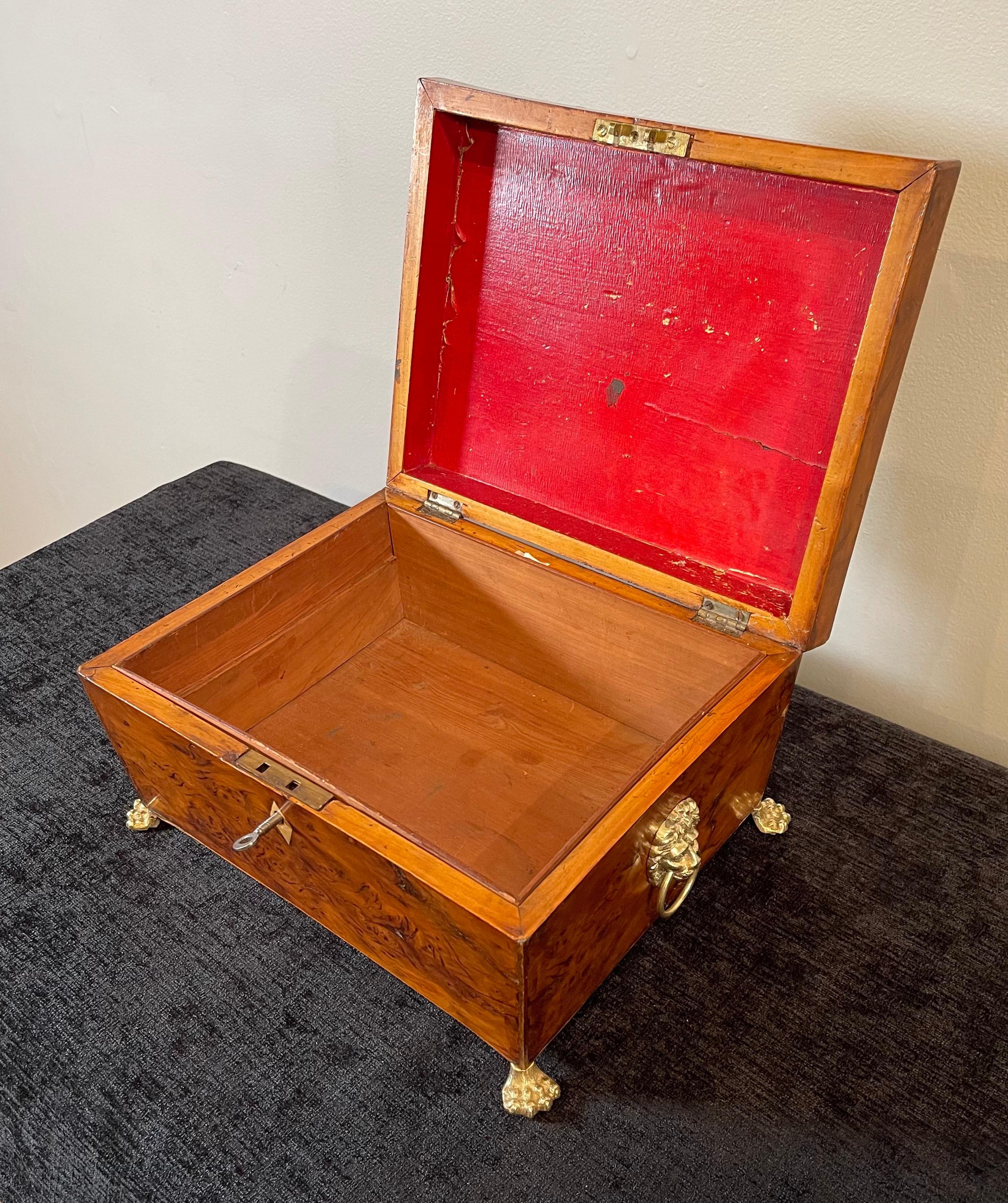 English Birdseye Maple Sewing Box For Sale 1