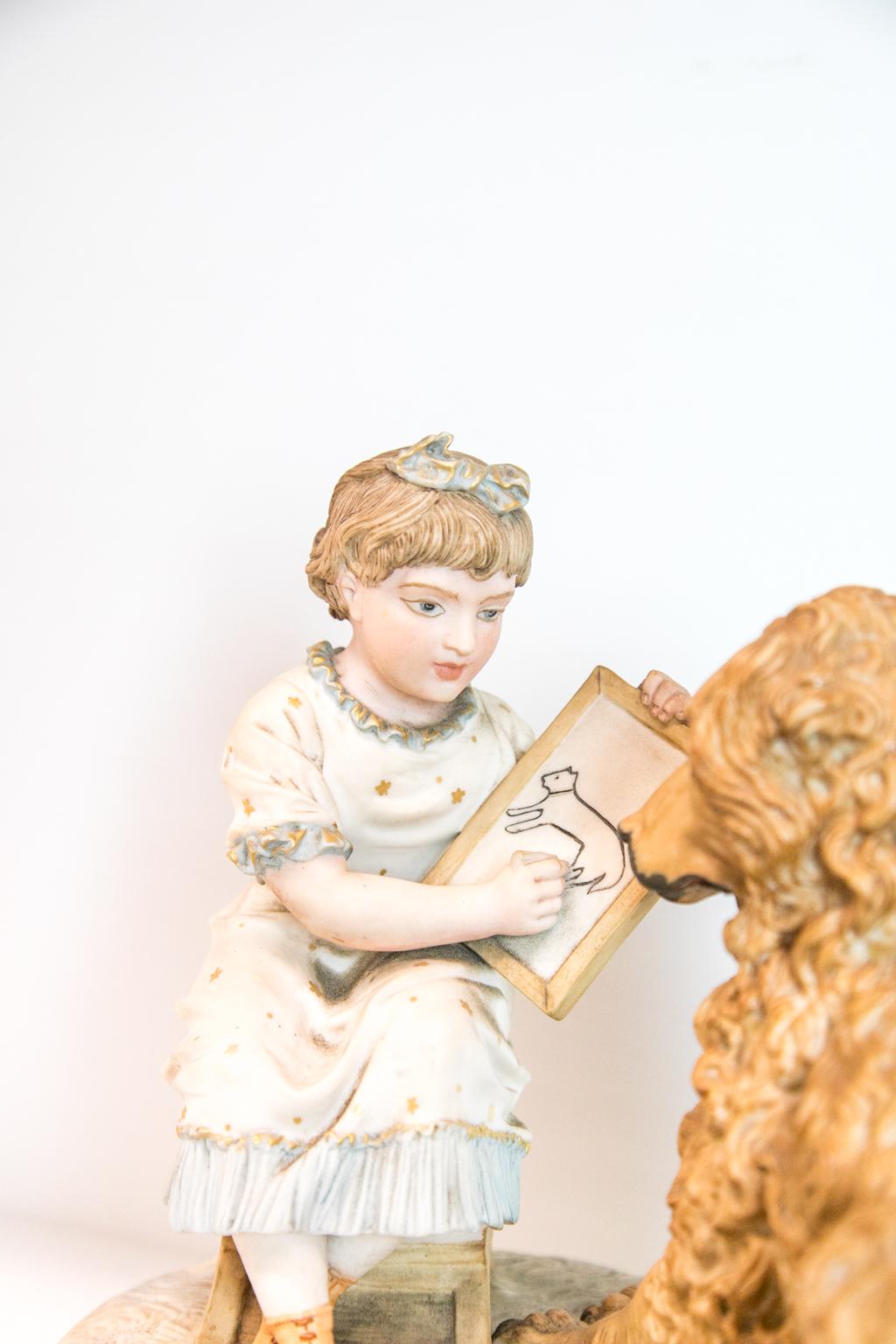 Porcelain English Bisque Figural Group For Sale