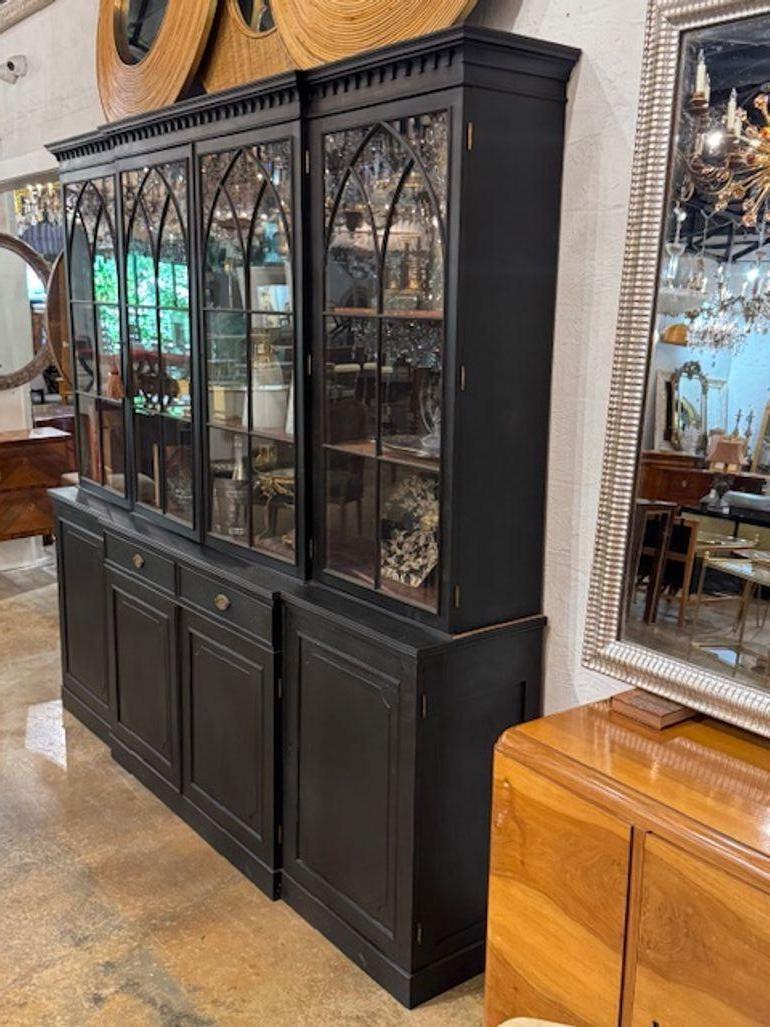 English Black Bookcase In Good Condition For Sale In Dallas, TX