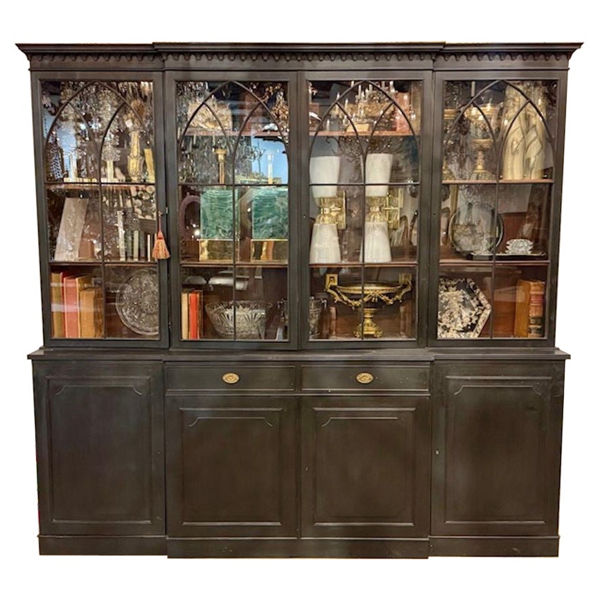 English Black Bookcase For Sale