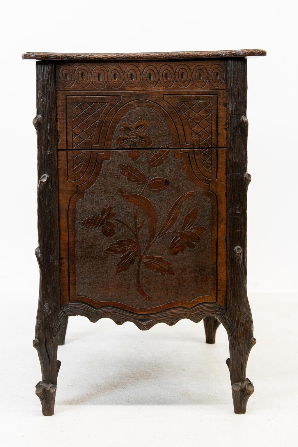 English Black Forest Style Tambour Cabinet 1