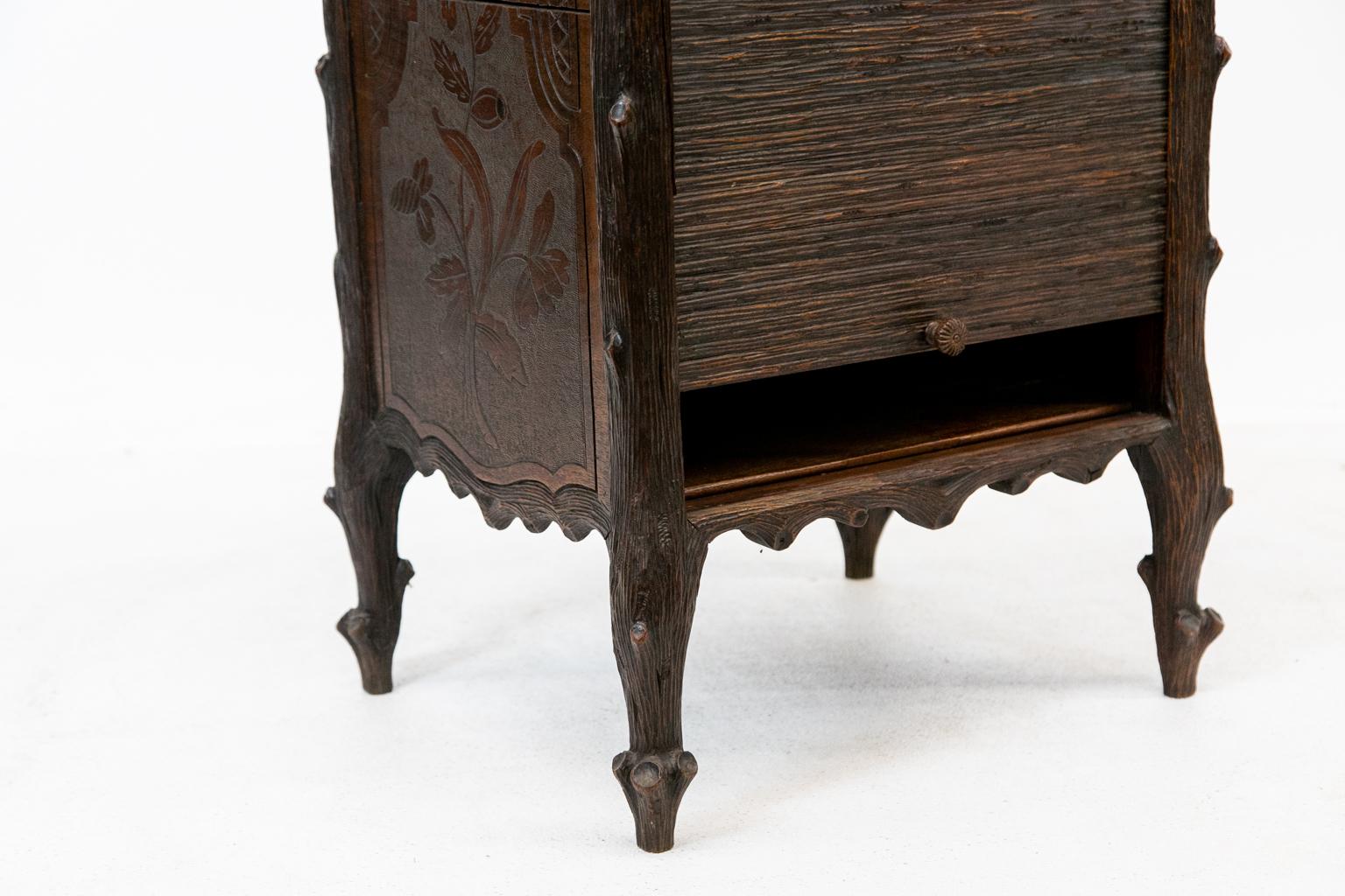 English Black Forest Style Tambour Cabinet 3