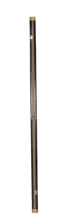 English Black Leather And Brass Stick Ladder