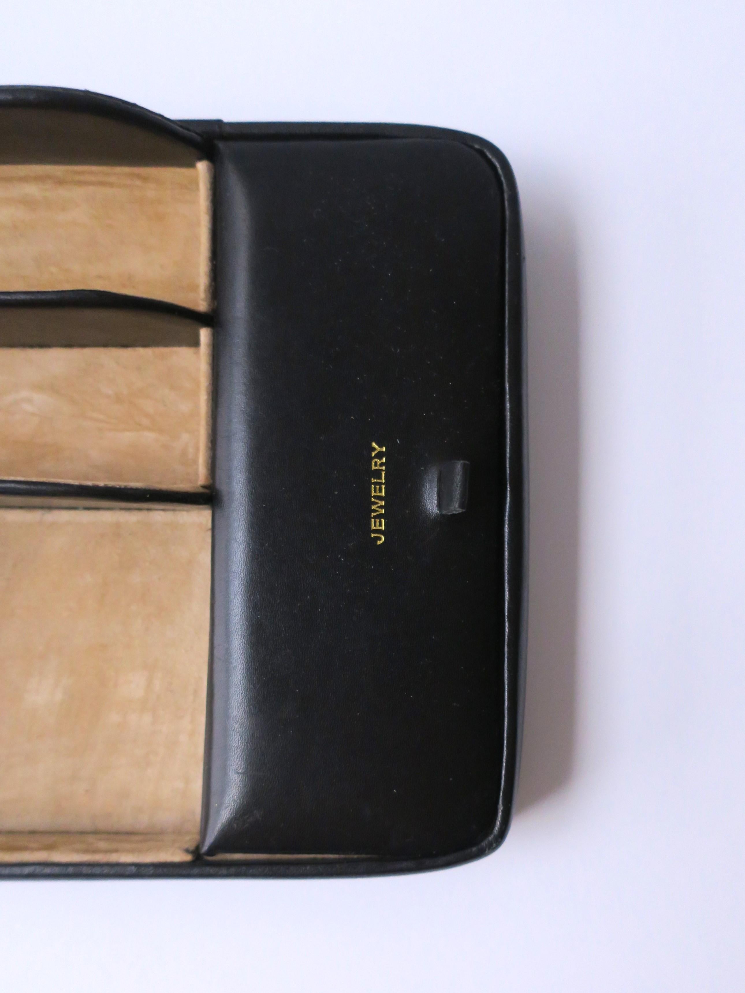 English Black Leather Desk Tray Caddy Box Organizer For Sale 9