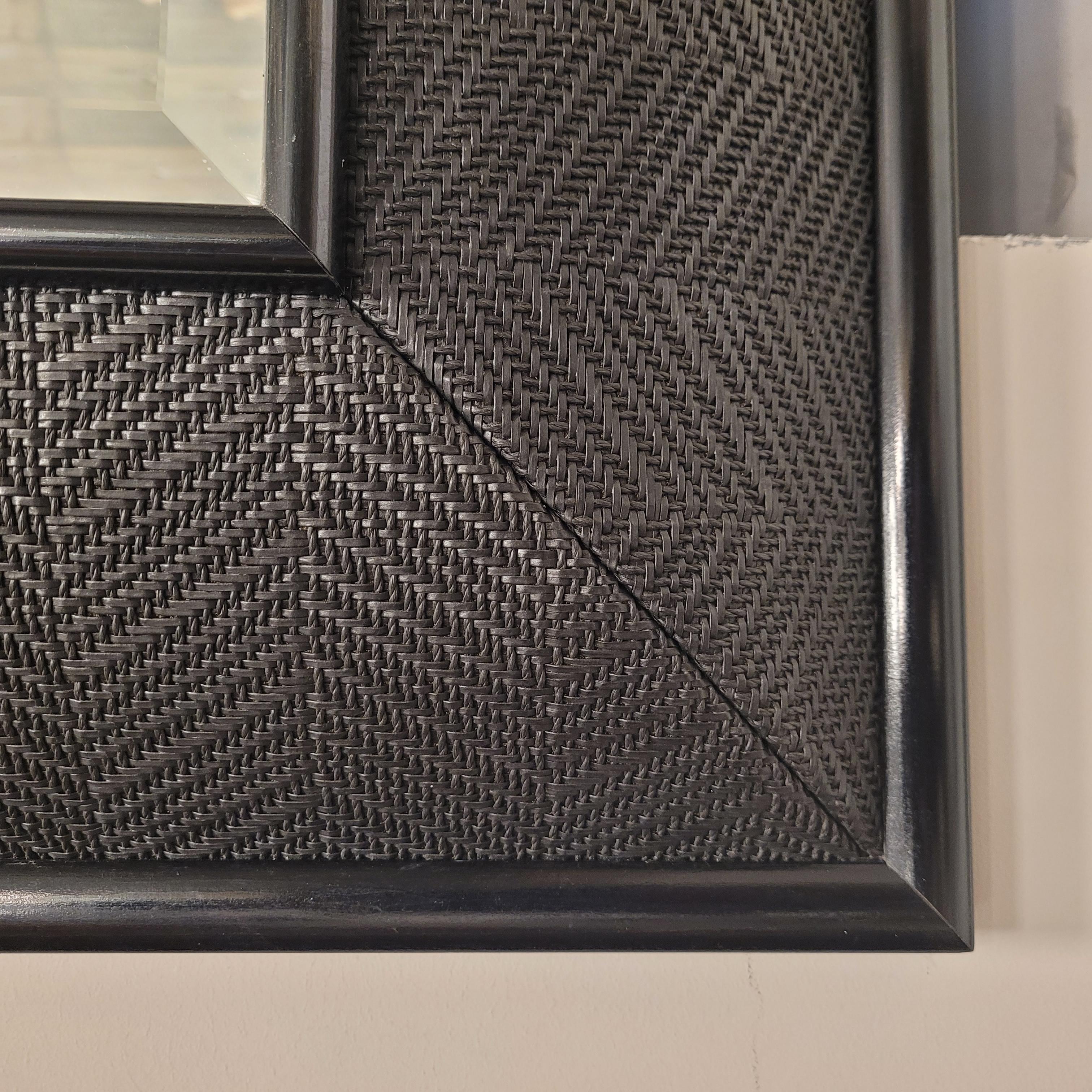 English black  mirror in braided leather by Simpsons of London For Sale 4