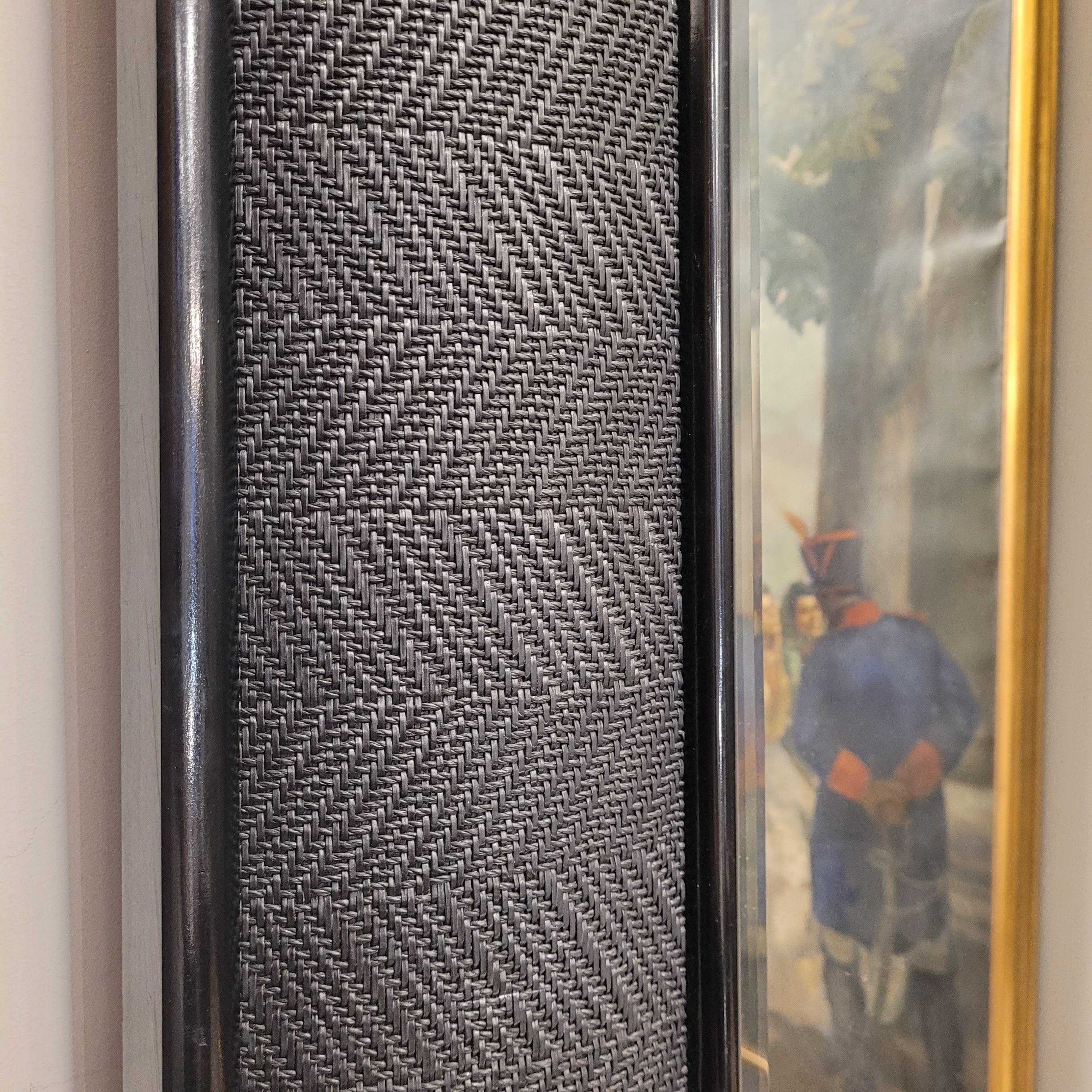 English black  mirror in braided leather by Simpsons of London For Sale 6