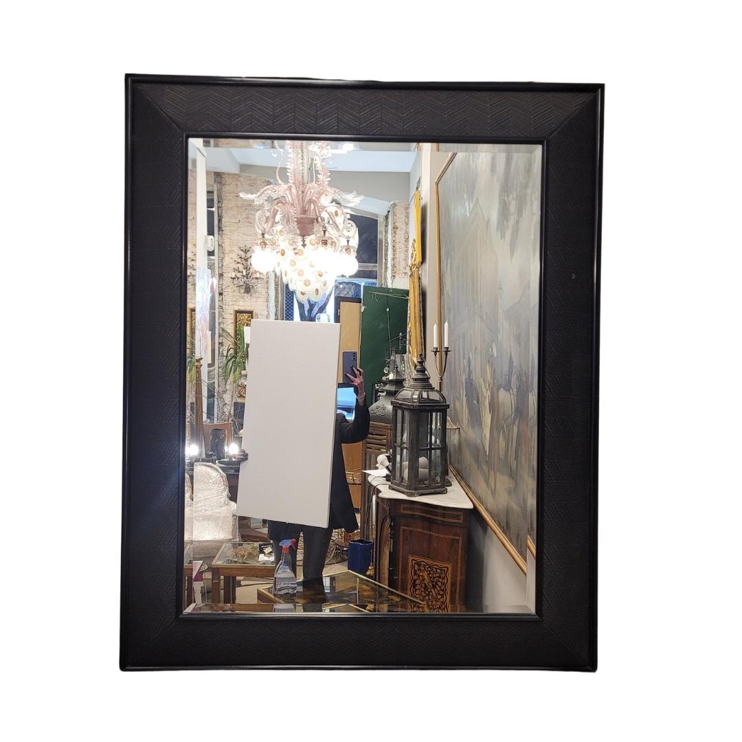 English black  mirror in braided leather by Simpsons of London For Sale 7