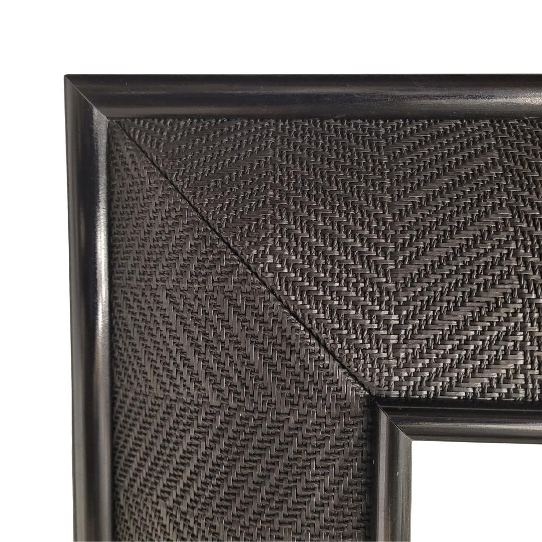 English black  mirror in braided leather by Simpsons of London For Sale 9