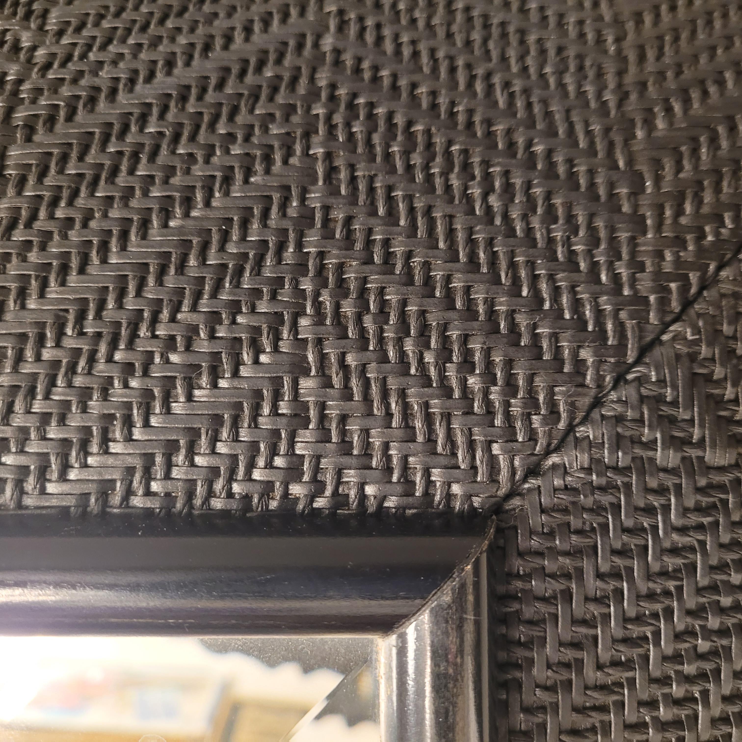 English black  mirror in braided leather by Simpsons of London For Sale 1