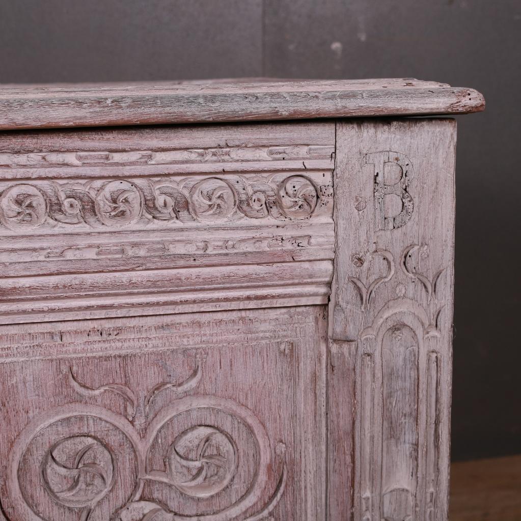 18th Century English Bleached Coffer For Sale