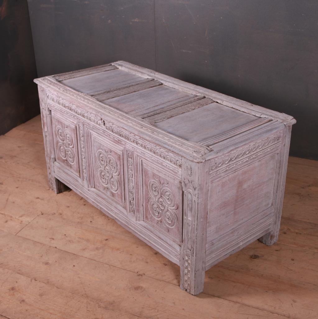 Oak English Bleached Coffer For Sale