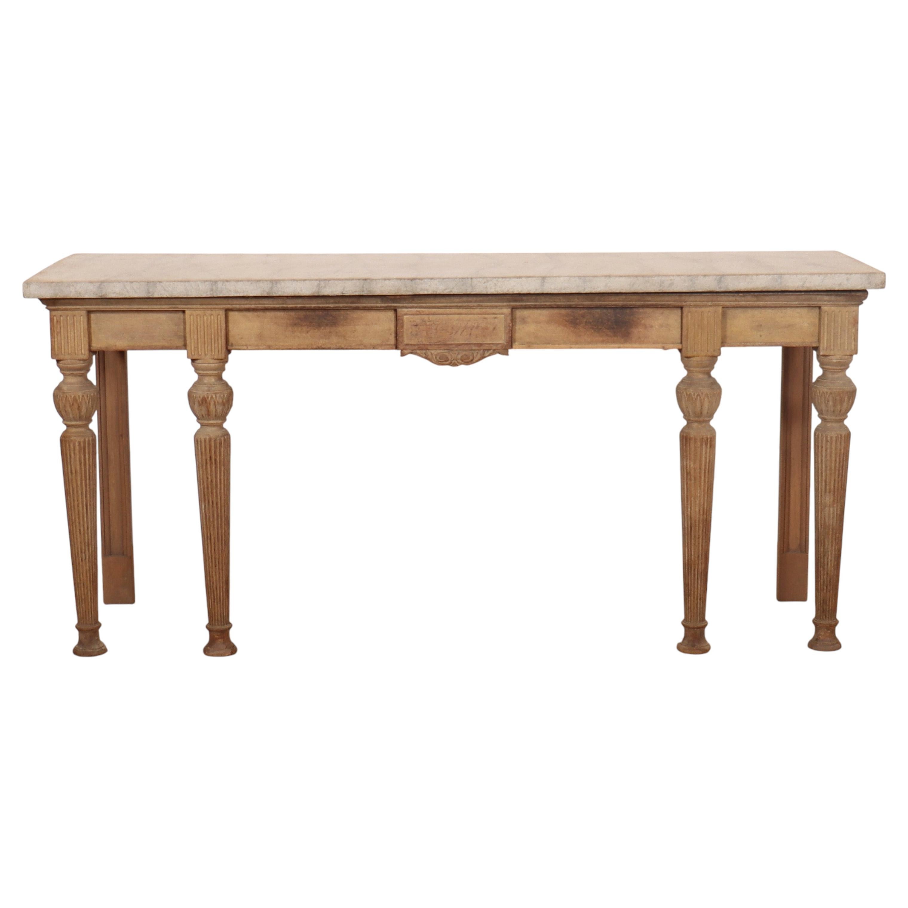 Table console anglaise blanchie