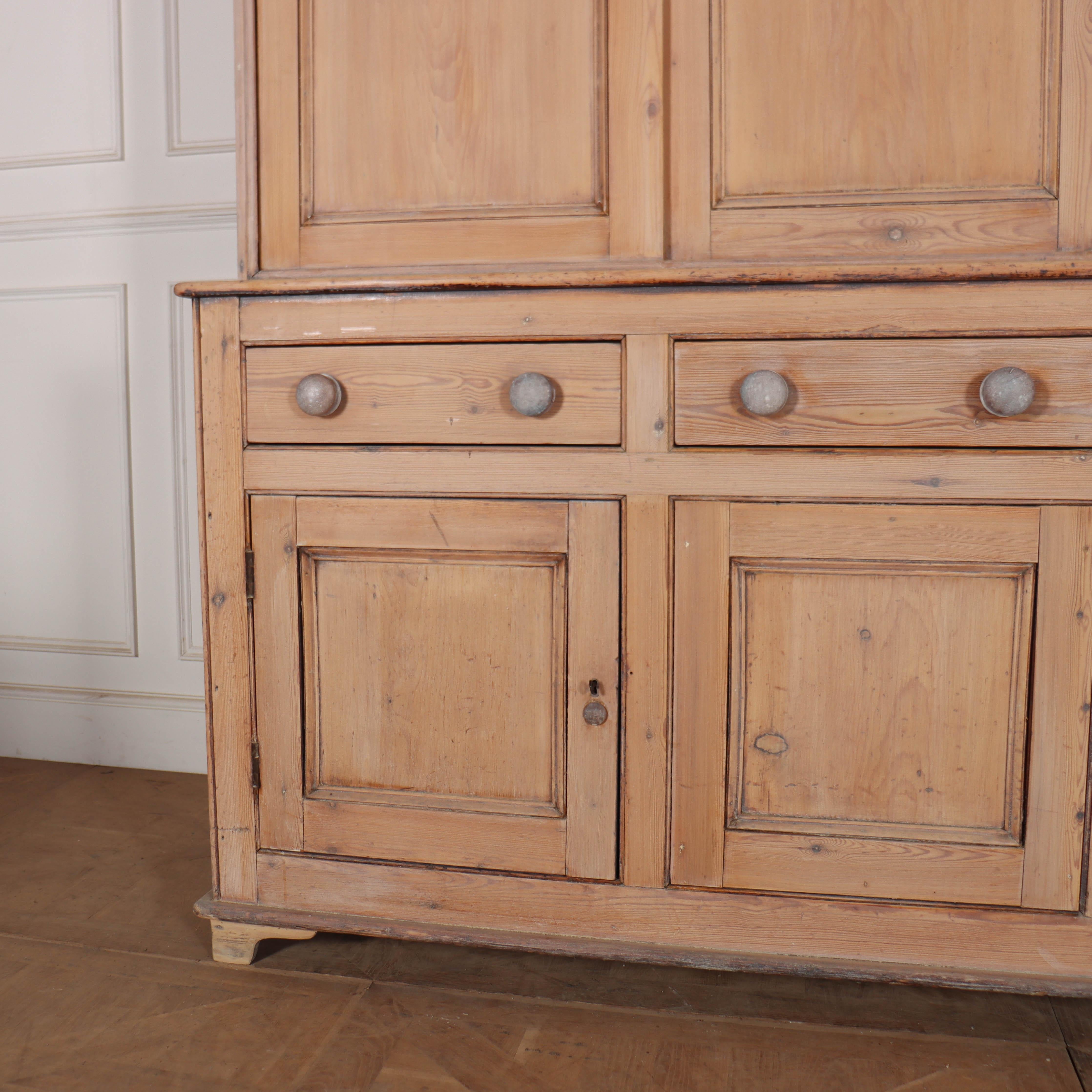 Victorian English Bleached Housekeepers Cupboard For Sale