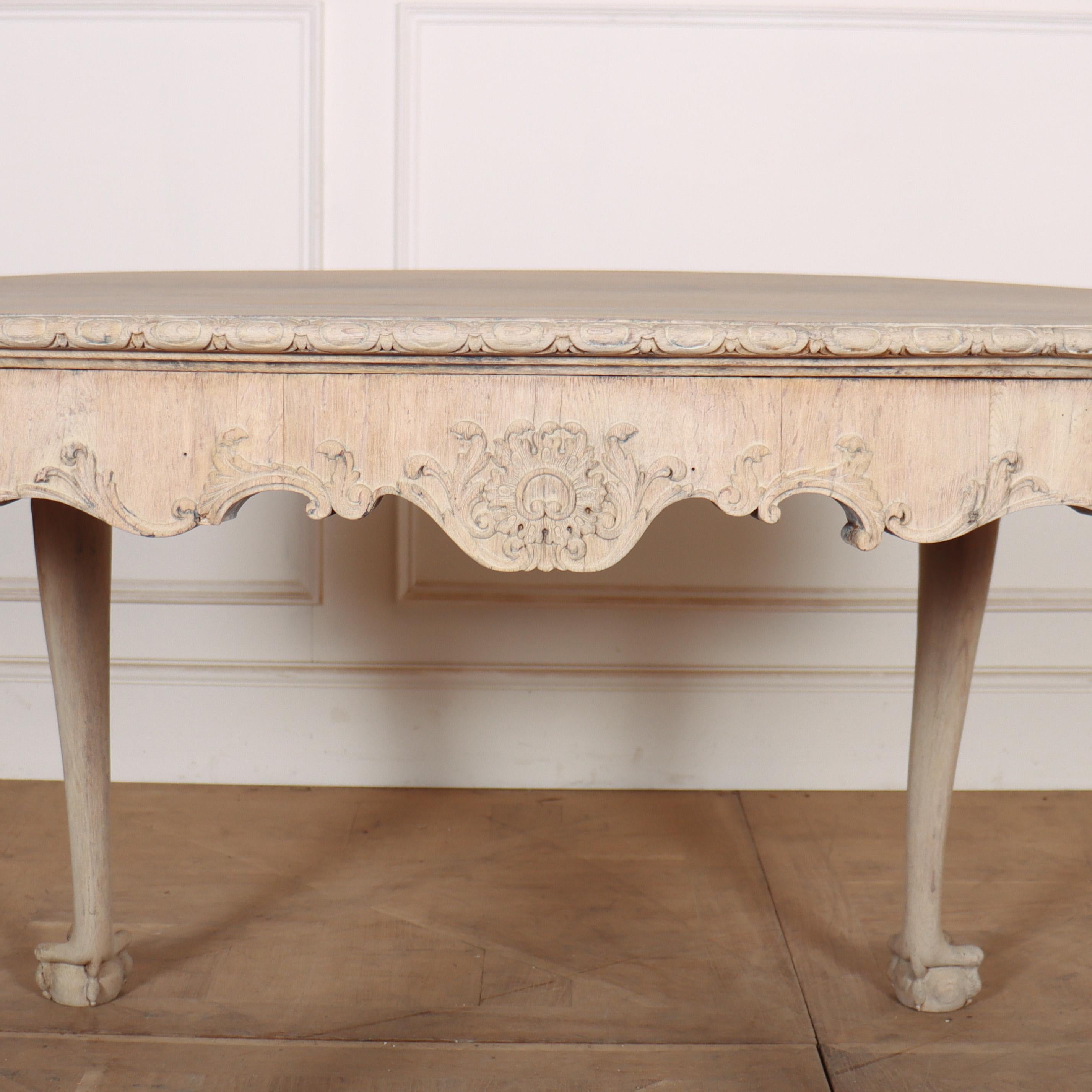 19th Century English Bleached Oak Centre Table For Sale