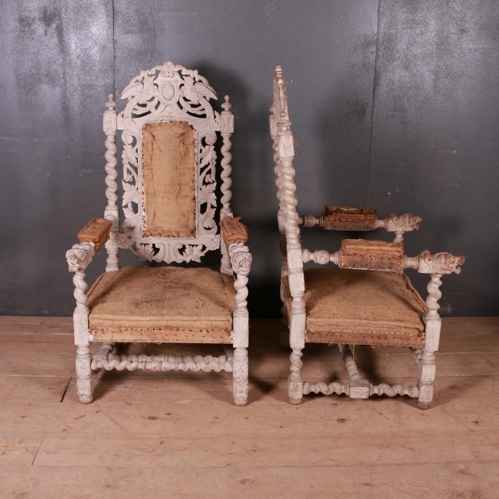 English Bleached Oak Chairs For Sale 2