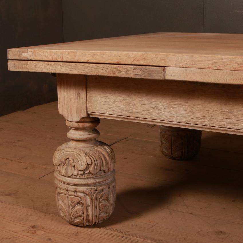 19th Century English Bleached Oak Coffee Table