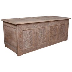 English Bleached Oak Coffer or Blanket Chest