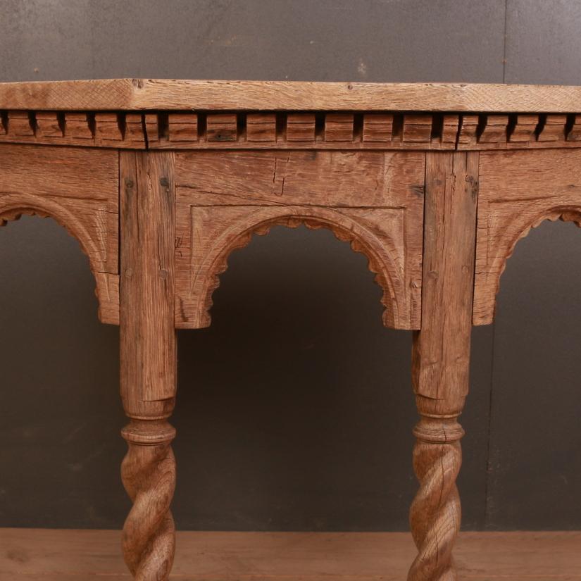 Small 18th century bleached oak console table, 1780

   

Dimensions:
42 inches (107 cms) wide
18 inches (46 cms) deep
31.5 inches (80 cms) high.