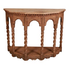 English Bleached Oak Console Table