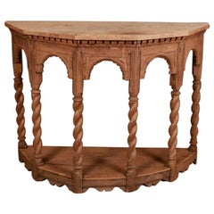 English Bleached Oak Console Table