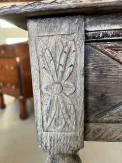 English Bleached Oak Jacobean Style Sofa Table / Console