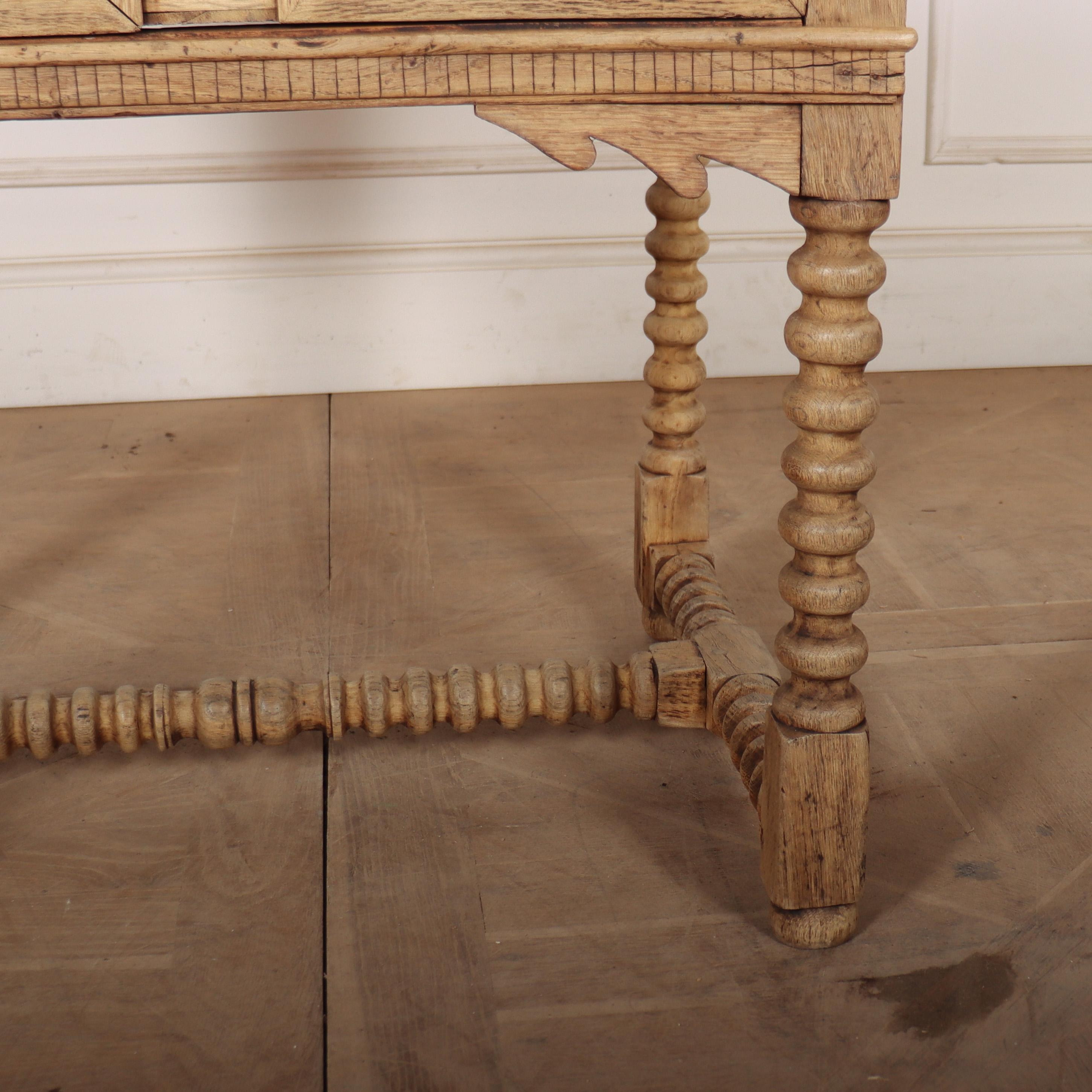 18th Century and Earlier English Bleached Oak Lamp Table For Sale
